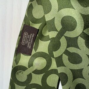 Coach Green Patterned Scarf